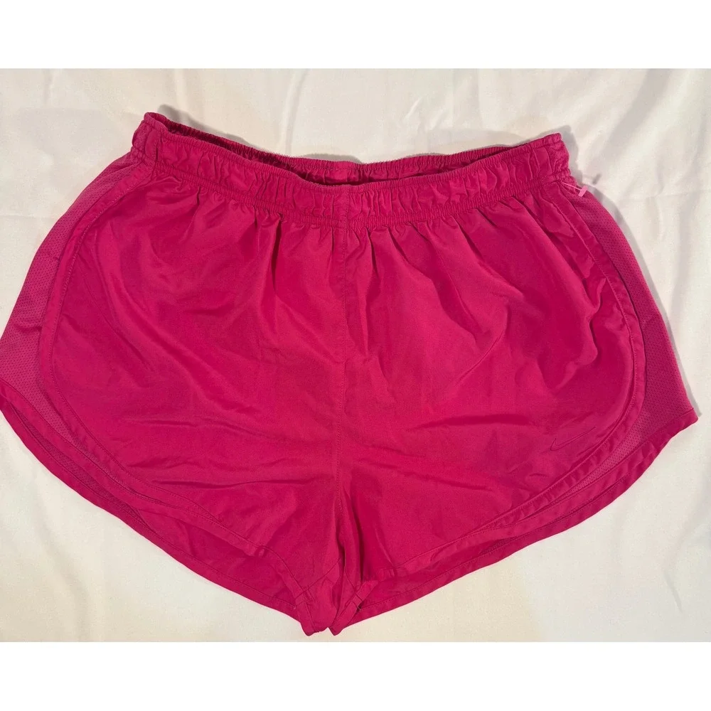 Nike Dri-FIT Womens Pink Running Shorts Mesh Panels Large
